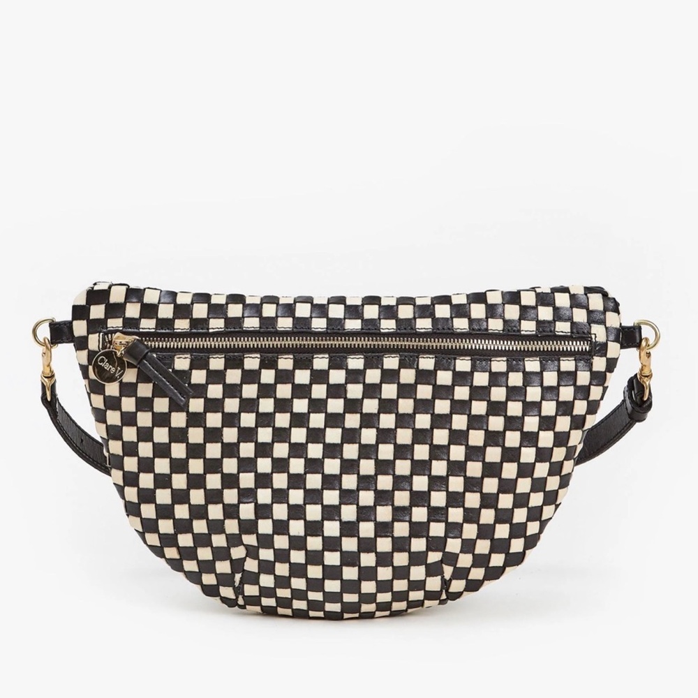 Clare V Black and Cream Grande Fanny Crossbody Bag - Picture 6 of 10